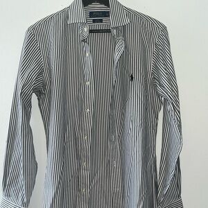 Polo by Ralph Lauren Men’s Black and White Vertical Stripe Shirt